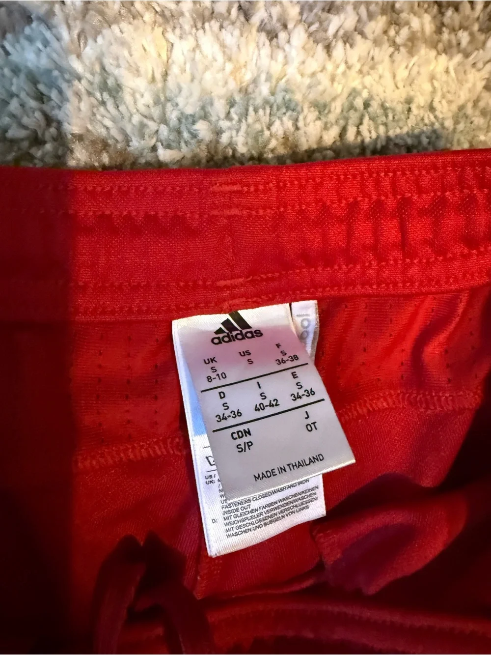 adidas Mens Red Joggers with White Side Stripes